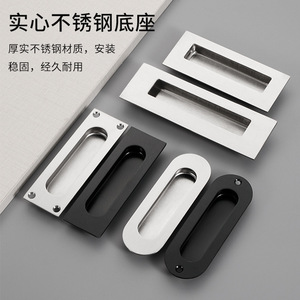 Manija de puerta oculta de acero inoxidable, tirador negro empotrado para almacenamiento en armarios, diseño minimalista, fácil instalación - Product Image 2