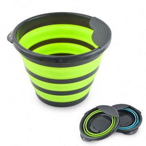<b>Plastic</b> <b>Kitchen</b> Strainer Set Colander 5L 10L Round Collapsible Silicone Bucket Camping Washing Folding Bucket - Product Image 4