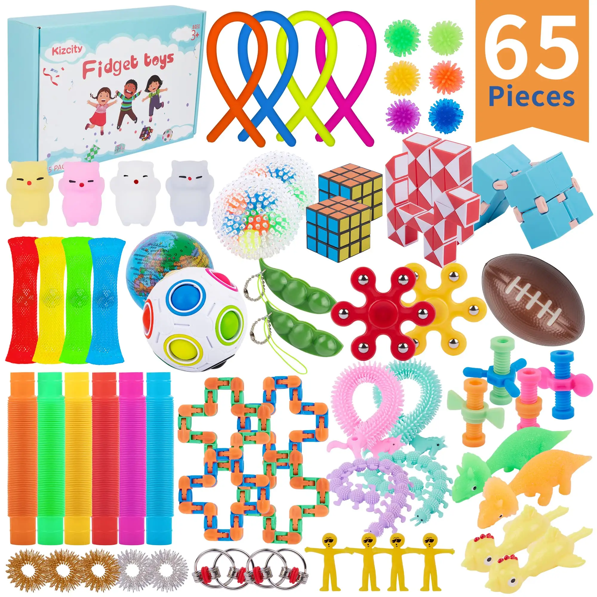 2023 New Sales 65 Pack Fidget Sensory Toys Set Relieves Stress and Anxiety Fidget Toys set for Children Adults