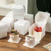 Boîte en carton rectangulaire de 2/3 pouces pour mousse mille-feuille, emballage de gâteaux tranchés, pâtisseries et desserts - Vente en gros