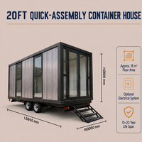 Maison mobile de style cabane de luxe, petite remorque conteneurisée avec roues, prête à l'emploi immédiat
