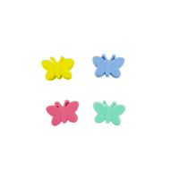 En stock, mini-ciseaux de couture simples en acier inoxydable, avec broderie tournesol, forme papillon, protège-lame et coupe-fil