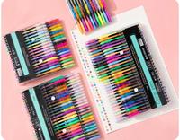 Vente en gros de stylos à paillettes de 12/24/36/48/60 couleurs, surligneurs, craies, stylos métalliques, marqueurs de couleur, ensemble de stylos gel à encre multicolores de 1,0 mm