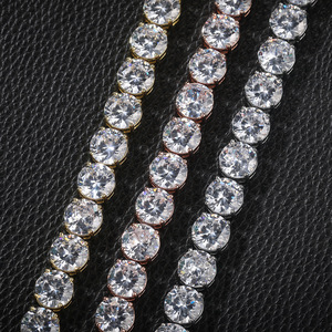 Trendy Hip Hop <b>Bracelet</b> Waterproof Fashion Large Zircon Tennis Chain Men's <b>Bracelet</b> Accessory - Product Image 2