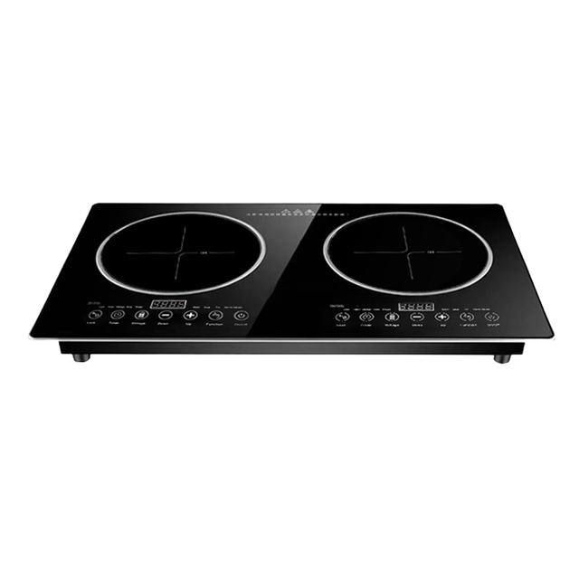 OEM/ODM Electric Dual-cooker Stainless Steel Black Ceramic Touchpad Control Household Use 2000W+1500W Induction Cooktop