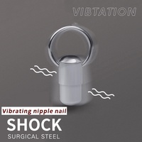Gaby Wholesale Sexy Stainless Steel Zircon Nipple Ring Cute Vibrating 18K Gold Plated Body Piercing Jewelry Women Wedding Gift