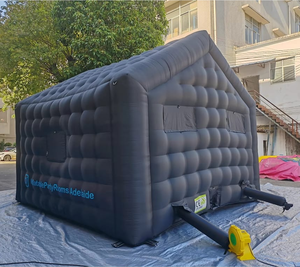 Gran pabellón inflable negro en forma de cubo, salón cuadrado para eventos, cabina portátil grande para fiestas nocturnas en el patio trasero y eventos al aire libre. - Product Image 6