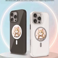 Casing Ponsel NFC E Ink 4-Warna yang Dapat Disesuaikan untuk iPhone 12 15 Pro Max, Layar LED Digital untuk Menampilkan Gambar, Penutup Ponsel dengan Pegangan