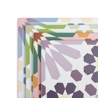 Azulejos de Pared de Cerámica Mate Antideslizantes Mediterráneos de 20x20 Hechos a Medida con Patrones Geométricos para Baños Interiores