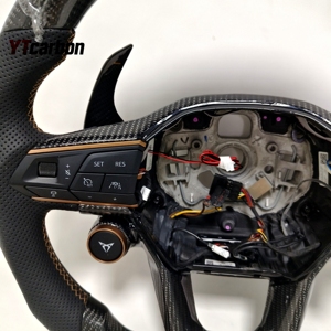 Volante LED de Fibra de Carbono Real Personalizado Estilo Racing YTcarbon para Cupra León Tavascan Terramar Formentor Born Ateca - Product Image 5