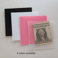 Stock Divers Étanche A9 PP Givré 6 Trous Système D'économie D'argent Sac Transparent Portefeuille 100 Enveloppe D'économie