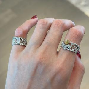 Bague en argent pur S925 de style vintage, design de météore plein de diamants, industrie lourde, bagues en diamants personnalisées - Product Image 3