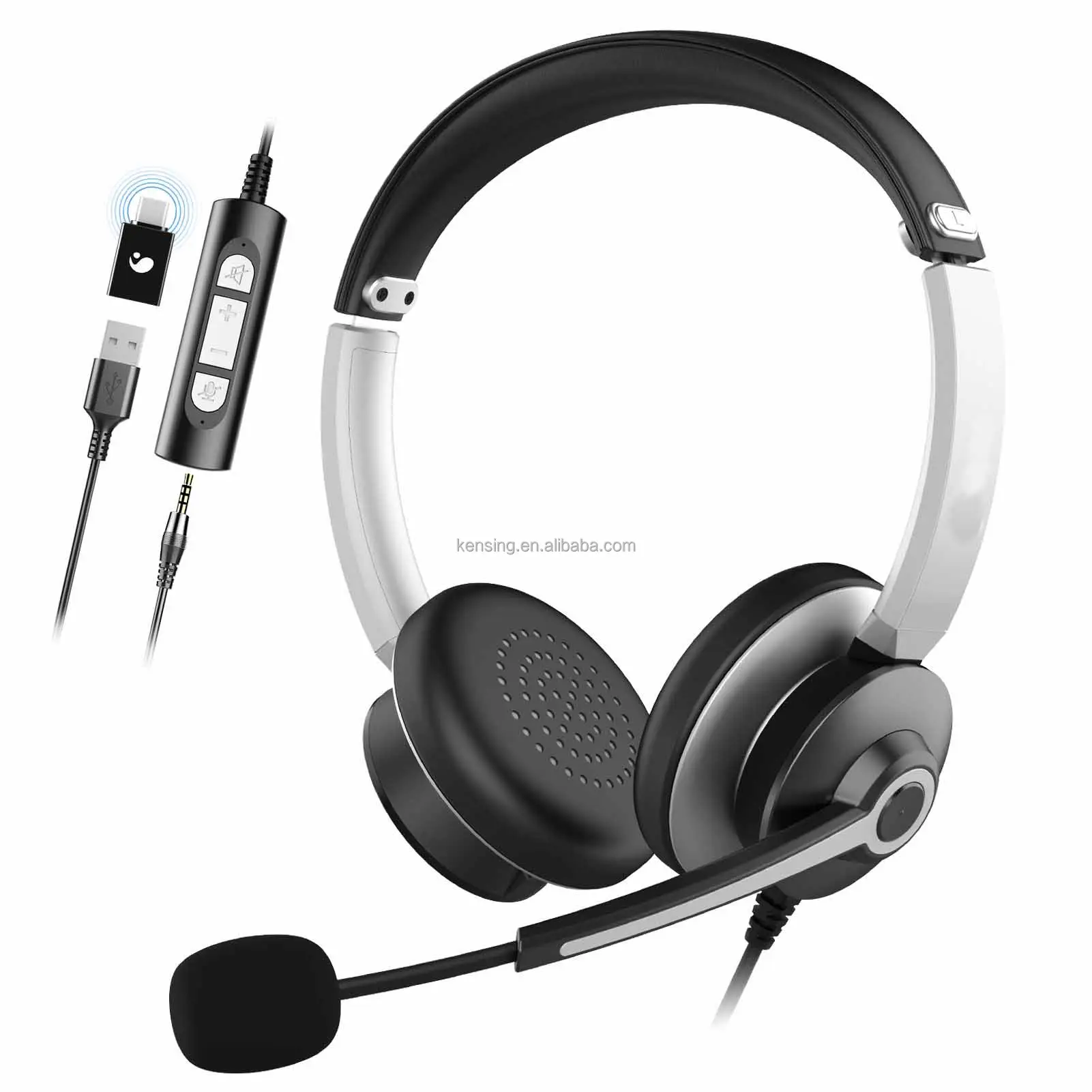 MHP-782-3 có dây tai nghe máy tính có thể điều chỉnh với microphone âm nhạc Tai nghe cho Máy Tính Xách Tay PC Skype văn phòng