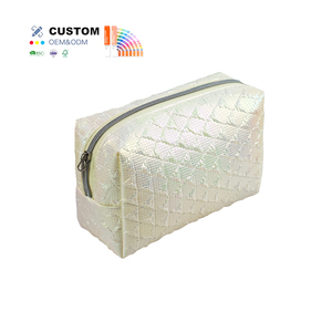 Custom <b>Cosmetic</b> square Outdoor <b>Travel</b> Quilted Makeup Storage <b>Bag</b> for Women - Product Image 1