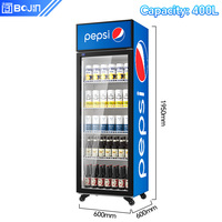 Bojin Commercial Upright Single Glass Door Single-Temperature Direct Cooling Beverage Cooler Cabinet for Beer Drink Display Shop