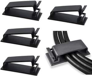 XZH-40 3M Rectangular Auto-adesivo Cable Management Clips Cord Organizer Fiação Fixação Assento Preto/Branco Fivela clipes de cabo - Product Image 3