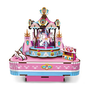 Caja Musical de <span class=keywords><strong>Carrusel</strong></span> para Armar, 90 Piezas, Rompecabezas 3D de Madera, Juguete para Adultos y Niños - Product Image 1