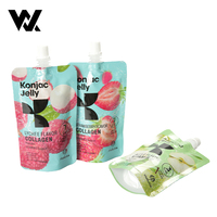 Herbruikbare plastic verpakking met tuit, 250ml, voor Koreaans koffie-appel-mango fruitsap, op maat bedrukt