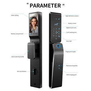 Serrure de porte intelligente numérique avec reconnaissance faciale 3D Tuya, interphone vidéo, empreinte digitale, hébreu, coréen, étanche, Israël, domicile, veine de la paume - Product Image 5