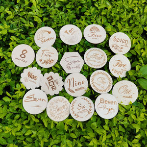 Tarjetas <span class=keywords><strong>de</strong></span> memoria mensuales para bebé, discos grabados <span class=keywords><strong>de</strong></span> madera reversibles con <span class=keywords><strong>semanas</strong></span>, meses <span class=keywords><strong>de</strong></span> vacaciones - Product Image 6