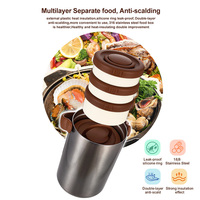 Conteneurs de 2000 ml, boîtes à lunch, acier inoxydable, isolation sous vide, bouche large, récipient alimentaire pour soupe, avec pot empilable à 3 niveaux