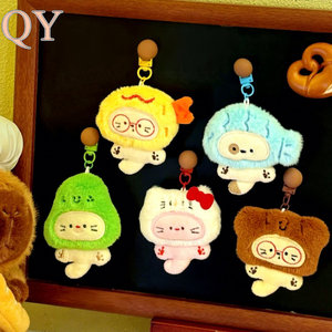 QY Mignon porte-clés en peluche représentant un chat, breloque pour sac et sac à dos en alliage de zinc, pendentif idéal comme - Product Image 2