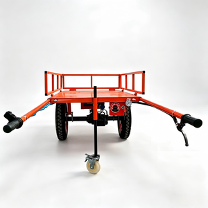 Chariot à plateau à deux roues manuel, véhicule de transport tout-terrain robuste, remorque agricole avec pneus pneumatiques pour la construction - Product Image 1