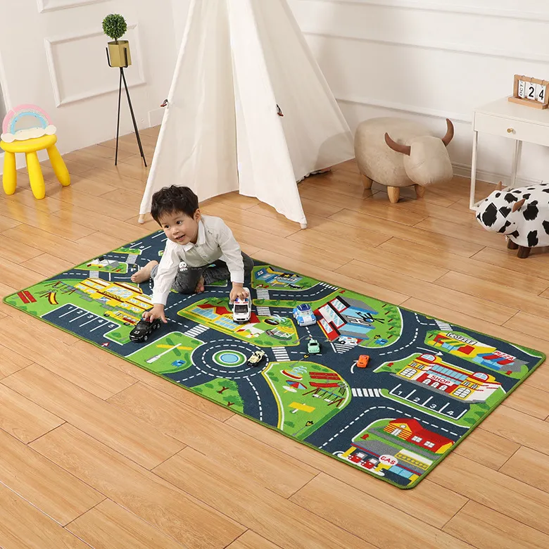 Stadtverkehr Autos traße Kinder Spiel matte Teppich individuell bedruckte Kinder Teppich