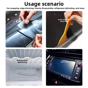 Outil de teintage de vitres de voiture, <span class=keywords><strong>raclette</strong></span> jaune, protecteur d'écran de téléphone, <span class=keywords><strong>raclette</strong></span> <span class=keywords><strong>triangulaire</strong></span> en plastique PP, <span class=keywords><strong>raclette</strong></span> biseautée pour vitres - Product Image 3
