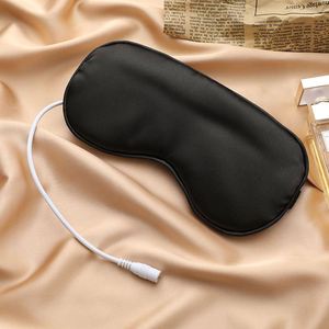 Masque oculaire chauffant et rafraîchissant avec coussinet en satin et coton aux graines de lin, compresse chaude micro-ondable pour le sommeil - Product Image 3
