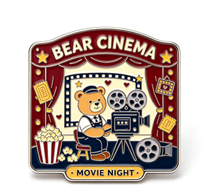 Pin Metálico de Cine con Diseño de Oso, Forma Irregular, Esmalte Duro, Temática Animal, Coleccionable, Decoración Artística - Product Image 2
