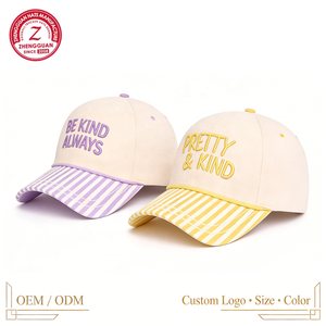 Casquette de baseball pour femme, style snapback 5 panneaux, broderie 3D, visière rayée contrastante, détail corde - Product Image 2
