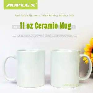 Beyaz 11OZ 3A Minimalist seramik kahve kupalar düz beyaz kahve kupalar baskı iş hediyeler grip 1 kullanıcı kabul