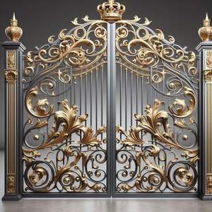 Porte classique européenne en fer forgé <span class=keywords><strong>avec</strong></span> intégration de la crête familiale - Product Image 6