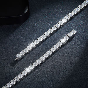 Bracelet tennis TK en moissanite verte 4 mm pour femme, plaqué or VVS, style classique, bijoux chrétiens – Grande vente - Product Image 3