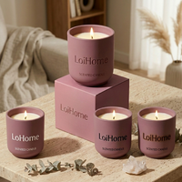 Conteneur de bougie en céramique mate nordique de luxe avec boîte d'emballage, récipient vide personnalisé pour la production de bougies parfumées