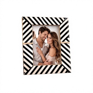 Modern Rectangular Photo <b>Frame</b> Black White Diagonal Stripe Design Tabletop Vertical <b>Wood</b> <b>Frame</b> Home Decor Home Decor Customized - Product Image 1