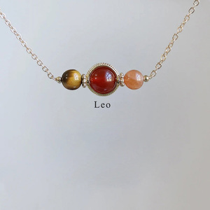 Leo Cancer <span class=keywords><strong>Piscis</strong></span> 12 Signo del zodiaco Collar <span class=keywords><strong>con</strong></span> cuentas de cristal Curación Horóscopo Astrología Joyería Regalo para mujeres - Product Image 1