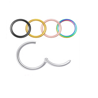 Anneau de nez en titane G23 de haute qualité, prix de gros, clicker pour septum, piercing corporel pour narine, bijoux