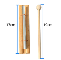 Best Selling 1 Tone Wind Chime & Wooden Hand Bell Orff Percussion Instrument with Mallet Durable Portable for School Gaming