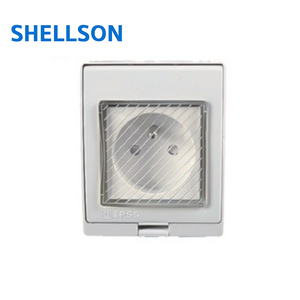 Prise murale extérieure étanche IP55 1 gang française 16A pour salle de bain et <span class=keywords><strong>jardin</strong></span> 250V à montage en surface - Product Image 1