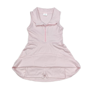 Robe athlétique rose clair de haute qualité pour filles tout-petits Style décontracté d'été avec fermeture éclair prêt à expédier en gros - Product Image 1