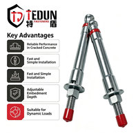 Ancre auto-coupante sous-coupée robuste TEDUN SS316 galvanisée, grade 8.8, certifiée CE, capacité 3740 kg pour tour d'éolienne