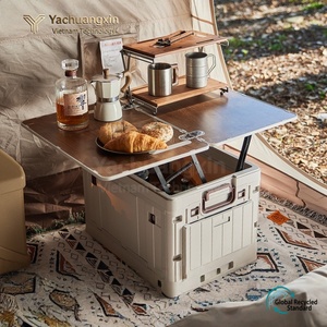 Yachuangxin Foldable Plastic <b>Storage</b> <b>Box</b> Rectangle Outdoor Portable Organizing Bin for <b>Camping</b> and Car Use - Product Image 6