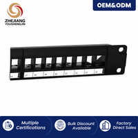 Panel Patch Kosong 48 Port Tanpa Pelindung, Rangka Kosong Tanpa Modul, Rak Kabel Jaringan untuk Pemasangan di Rak