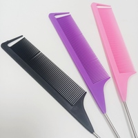 Ensemble de 3 peignes coiffants multicolores, brosse à cheveux à picots, brosse de contrôle des bords, peigne à queue de rat, autres outils de maquillage