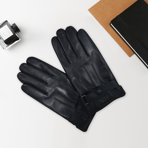<strong>Mens</strong> Custom <strong>Black</strong> Goatskin <strong>Leather</strong> <strong>Gloves</strong> Winter Warm Driving Motorcycles Sheepskin Touch Screen <strong>Gloves</strong> Ski Casual Travel Sports - Product Image 3