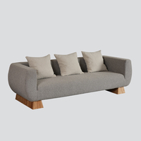 Canapé en bois massif au design moderne pour la maison, l'hôtel, la villa, le salon, base de canapé en tissu cachemire, canapé simple en velours, ensemble de canapés deux places