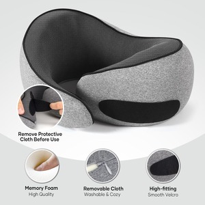Pure Memory Foam Neck Travel Pillow Sleeping Essentials <span class=keywords><strong>para</strong></span> <span class=keywords><strong>viajes</strong></span> <span class=keywords><strong>largos</strong></span> Transpirable Portátil - Product Image 3
