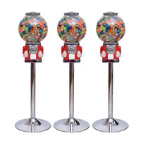 Vente en gros de distributeur automatique de bonbons à tête unique en vrac commercial Pink Gumball Machine Stand en vente
